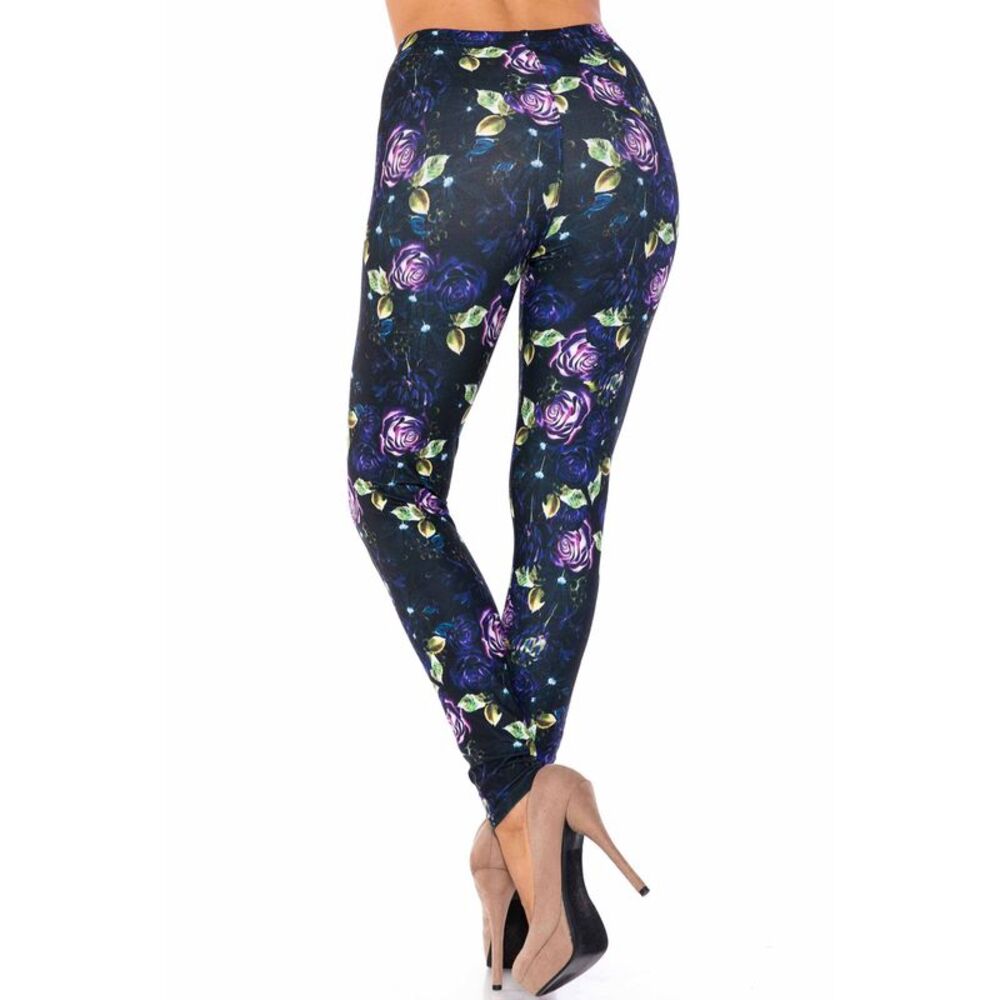 USAFashion Creamy Soft Purple and Violet Rose Kids Leggings - USA Fashion™